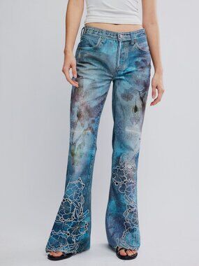 Free People west coast illusion and cutwork jeans